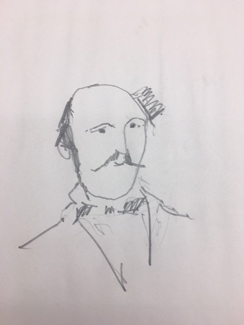 image caption--young Semmelweis, graphite pencil by Aharon Gluska 2019 