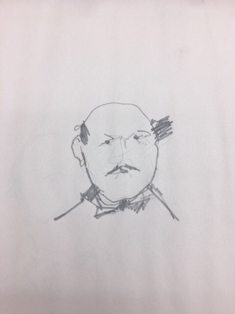 two great pencil drawings of Semmelweis by Aharon Gluska